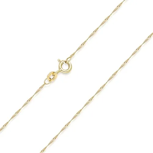 Produktbild Materia Goldkette Damen Mädchen Singapurkette 585 Gelbgold