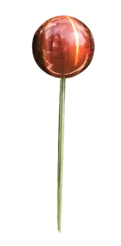 Jürgen Bocker Garten-Ambiente Rosenkugel 10 cm Edelstahl rot matt gebürstet mit Stab 80 cm Gartenstecker Dekokugel Dekorationskugel Kugel