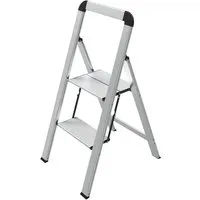 Mephisto Trittleiter Klappleiter 2 Stufen - Platzsparende Aluminiumleiter mit 150 kg Tragkraft - Leitern & Tritte - Robuste Aluminiumleiter mit nur 4,5 cm Breite im zusammengeklappten Zustand, ideal für begrenzte Räume und sichere Nutzung.