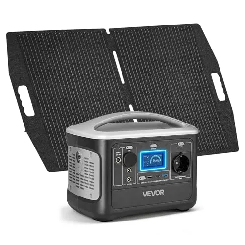 VEVOR Tragbare Powerstation mit 100-W-Solarpanel