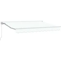 vidaXL Manuell einziehbare Markise Weiß 3,5 x 2,5 m - Praktische einziehbare Markise für Garten und Terrasse, bietet flexiblen Sonnenschutz. Robuste Materialien garantieren Langlebigkeit, ideal für entspannte Stunden im Freien.