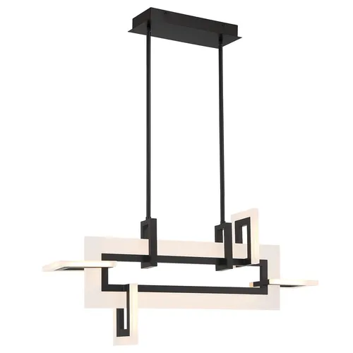 Produktbild LED Hängeleuchte Elric 84 cm Schwarz Weiß 3000K