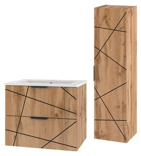 Petits-meubles Badmöbelset, Braun, Holzwerkstoff, 80x50x45.8 cm