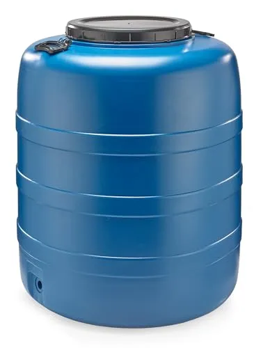 F & R Regentonne 160l mit Griffen mit Deckel HDPE lebensmittelecht Stabiler Wasserbehälter Regenfass Wassertank Garten Frischwassertank