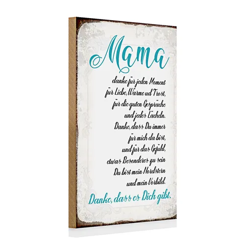 Holzschild Spruch 20x30cm Mama Danke dass es Dich gibt