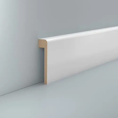 Sockelleiste Abdeckleiste Fliesensockel 19x80 mm Weiß RAL 9016 MDF foliert