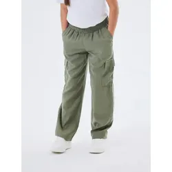 NAME IT Mädchen Nkfbella St TWI Cargo Hose, Deep Lichen Green, 152 EU - Hosen für Mädchen mit Baggy Fit und gerader Beinform, elastischer verstellbarer Bund für optimalen Tragekomfort und praktische Seitentaschen.
