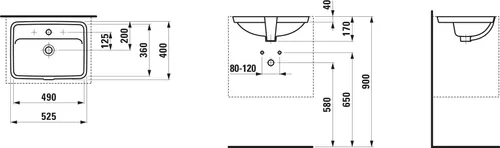 LAUFEN PRO S Einbauwaschtisch 525x400mm von LAUFEN