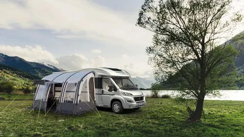 Reimo Casa Air II Vorzelt, 390x250cm, hell-& dunkelgrau von Reimo