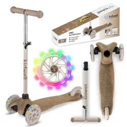 COIL Dreiradscooter mit LED-Rädern, Kinderroller für Balance und Spaß - Dreirädriger Balance-Scooter für Kinder mit leuchtenden LED-Rädern. Einfach zu montieren und zu demontieren, fördert die Entwicklung von Gleichgewicht und Koordination. Ideal für sichere und unterhaltsame Fahrten im Freien.