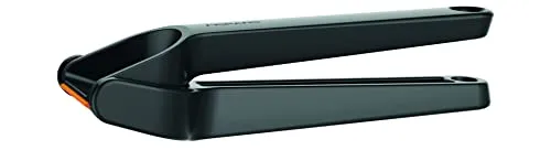 Fiskars Knoblauchpresse mit ausklappbarem Gittereinsatz und Schaber, Länge: 16 cm, Kunststoff/Metall, Functional Form, Schwarz, 1028361