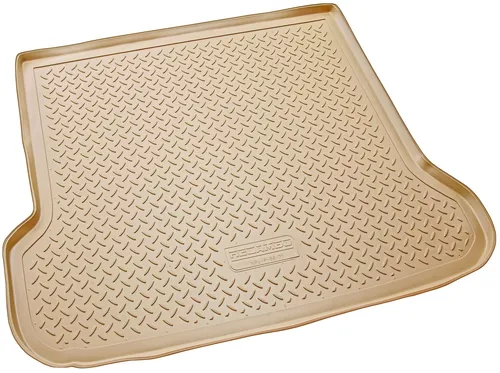 Gummi Kofferraumwanne für Volvo V70 III | XC70 II | 2007-2016 - Beige - Maßgefertigte Kofferraumwanne aus Gummi, wasserdicht und abwaschbar. Schützt Ihren Kofferraum vor Schmutz und Nässe, ideal für Haustierbesitzer.