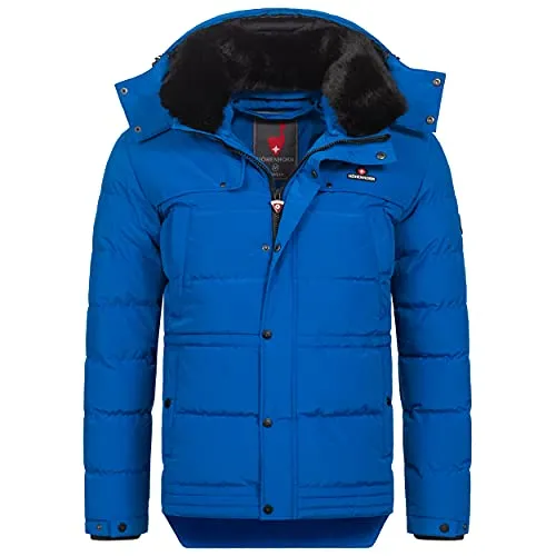 Höhenhorn Adamelo Herren Winter Jacke Blau Gr. XXL - Wärmeisolierte Steppjacke für kalte Tage, mit abnehmbarer Kapuze für flexiblen Wetterschutz. Praktische Taschen bieten Platz für Essentials und runden den stilvollen Look ab.