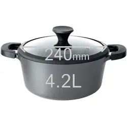BIOL Aluminium Kochtopf 4 Liter mit Antihaftbeschichtung