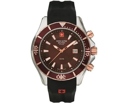 Swiss Alpine Military Herren Armbanduhr 7040.1856 - Sportliche Armbanduhr mit 10 ATM Wasserdichtigkeit und hochwertigem Silikonarmband für höchsten Tragekomfort. Ideal für aktive Männer, die eine zuverlässige und stylische Uhr suchen.