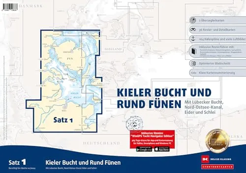 Sportbootkarten Satz 1: Kieler Bucht und Rund Fünen (Ausgabe 2024): Mit Lübecker Bucht, Nord-Ostsee-Kanal, Eider und Schlei