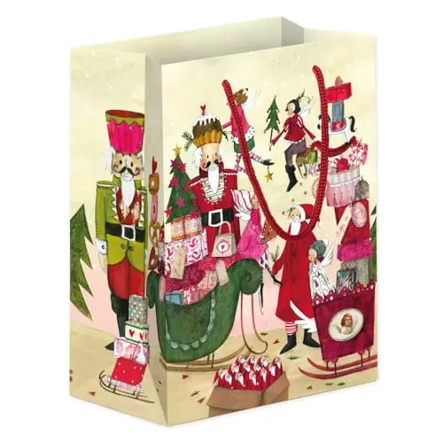 Geschenktüte, Weihnachtsgeschenktüte, Weintüten, hochwertige Tüten, Geburtstag (Geschenktasche Weihnachtstreiben 18 x 23 x 10 cm)