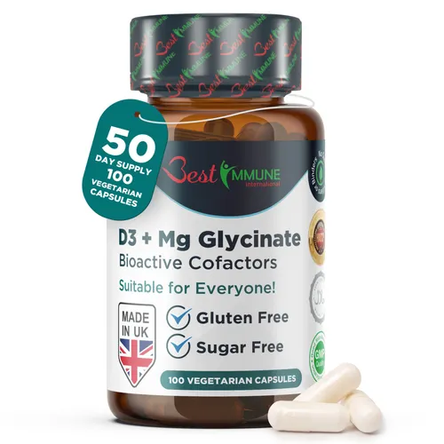 Best Immune Vitamin D3 1000IU Magnesiumglycinat 400 mg Bioaktive Cofaktoren