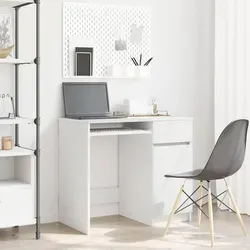 vidaXL Schreibtisch Weiß 86x49x76 cm Holzwerkstoff - Kinderschreibtische mit vielseitigen Aufbewahrungsmöglichkeiten und einem stabilen Design, ideal für Ordnung im Kinderzimmer. Pflegeleicht und langlebig für den täglichen Einsatz.