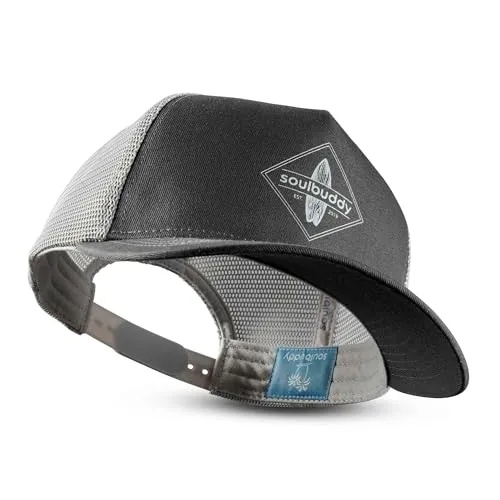 Soulbuddy Trucker Cap Herren – Trucker Cap Damen – Stylische Basecap – Kappe für Männer – Baseball Caps für Väter – Geschenk für Papa – One Size – Light Grey