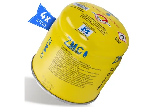 ZMC Gaskartusche Butan Gas Kartusche 190g Anstechkartusche Propangas Gaskartusche, Zubehör für Butangas Campingkocher/Bunsenbrenner/Campinggas Typ: C200, EN417, 4 St., Gaskartuschen Stechkartusche Gaskartuschen Butangas