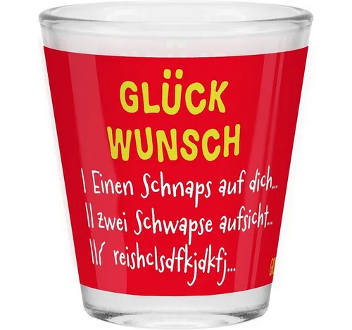 Sheepworld Schnapsglas Schnapsglas Shot Stamper Lustiges Motiv Geschenk Sheepworld, Material: Glas