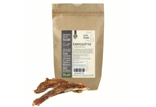 Schecker DOGREFORM Knorpelblätter vom Kalb - Aus der Region - 500g, Snack für: Hunde, ohne Zusatzstoffe