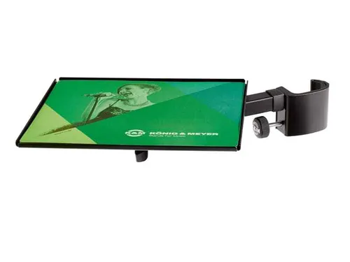 K M 12152 Mausablage Schwarz - nachrüstbare klappbare Auflage mit Mousepad, ideal für Präsentationen und bequemes Arbeiten