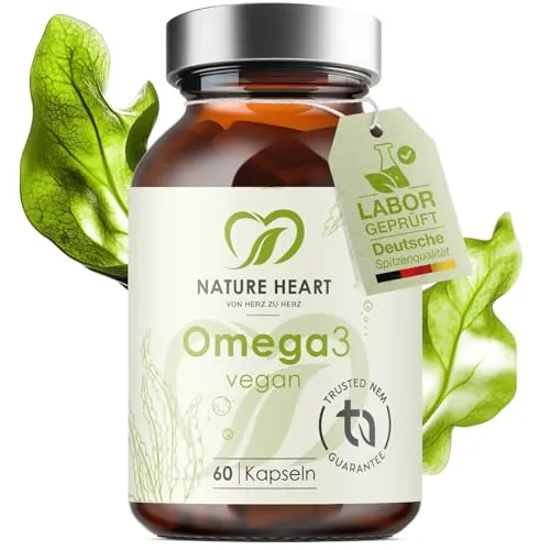 Nature Heart Omega 3 Kapseln – 60 Stück veganes Algenöl