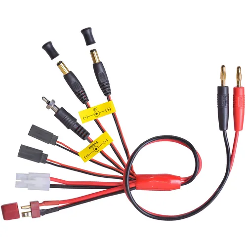 Multi Ladekabel 7 in 1 Futaba JR Tamiya T Stecker Deans Glühkerze Sender