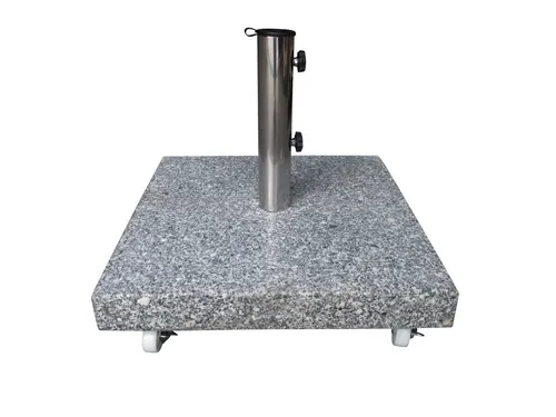Pure Home & Garden Granit Schirmhalter 40 kg mit XXL Rollen - Schirmhalter für Stöcke bis Ø 54 mm, ausgestattet mit praktischen Lenkrollen für einfache Mobilität und sicheren Halt.