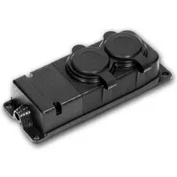 world-trading-net Aufbau-Schutzkontakt-Steckdose 2-fach IP44 Deckel