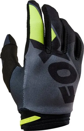 FOX 180 Xpozr Motocross Handschuhe - schwarz-gelb, Größe S - Motorradhandschuhe mit gepolsterter Handinnenfläche aus touchscreenkompatiblem ClarinoTM und sicherem Halt durch formgepresste Neopren-Manschette.