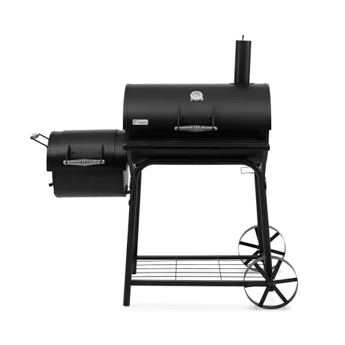 Tepro Holzkohlegrill Smoker Biloxi mit seitlicher Brennkammer - Grill & Smoker in einem, ideal für BBQ-Fans, ermöglicht perfektes Räuchern und Grillen mit Holzkohle.