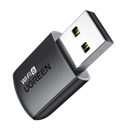 UGREEN WLAN Stick AX900 - WiFi 6 Dual Band Adapter - Netzwerkkarten: Profitieren Sie von bis zu 600Mbps Geschwindigkeit mit WiFi 6, einfacher Installation ohne CD und kompaktem Design für unterwegs.