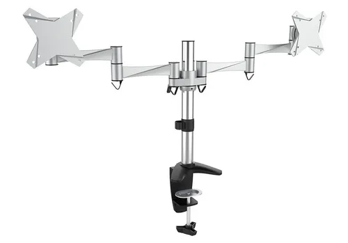 RICOO Monitor Halterung Tisch - Dual Monitor Arm für 13-27 Zoll, höhenverstellbar und drehbar für mehr Ordnung im Home Office oder Gaming Station