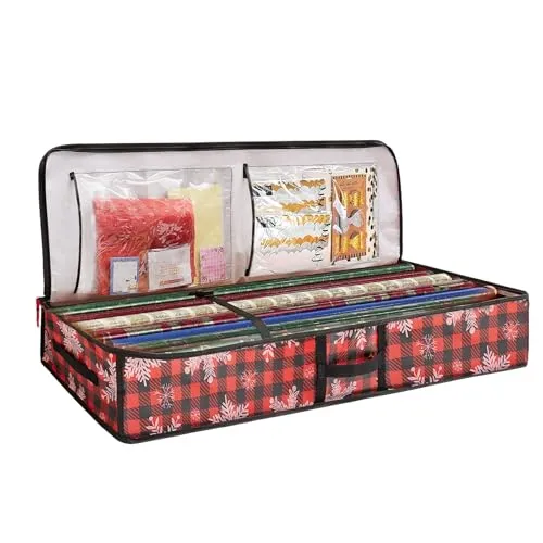Aufbewahrungstasche für Geschenkpapier 600D Oxford Aufbewahrungstasche: 104x36x16cm Schwerlast Wasserdichtes Reißfest Geschenkpapierrollen Organizer Geschenkpapier aufbewahrung für Karten, Schleifen