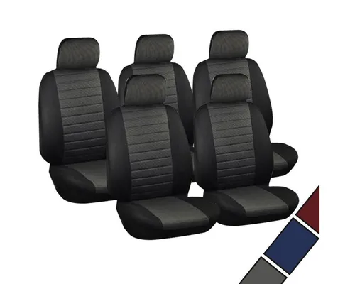 WOLTU Sitzbezüge Auto Einzelsitzbezug 5er Set, schwarz/grau - Sitzbezüge für Auto, strapazierfähiges Polyester mit Drache Stickerei Design, bieten optimalen Schutz und Komfort für Vielfahrer.
