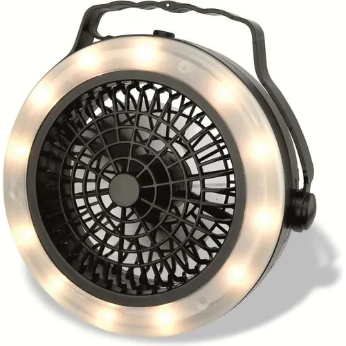 Grundig 2in1 Camping-LED-Ventilator, batteriebetrieben
