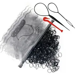 Mini Haargummis Schwarz - 1000 Stück - Vielseitige Mini-Haargummis für verschiedene Frisuren. Metallfrei und schonend für das Haar. Robustes Material für angenehmen Tragekomfort. Inklusive Zubehör für einfaches Styling. Perfekt für kreative Looks im Alltag!