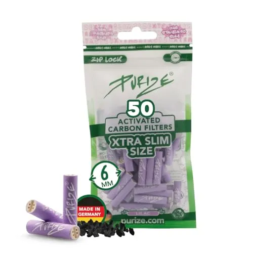 PURIZE® XTRA Slim Size Aktivkohlefilter ø 6 mm – 50er Pack