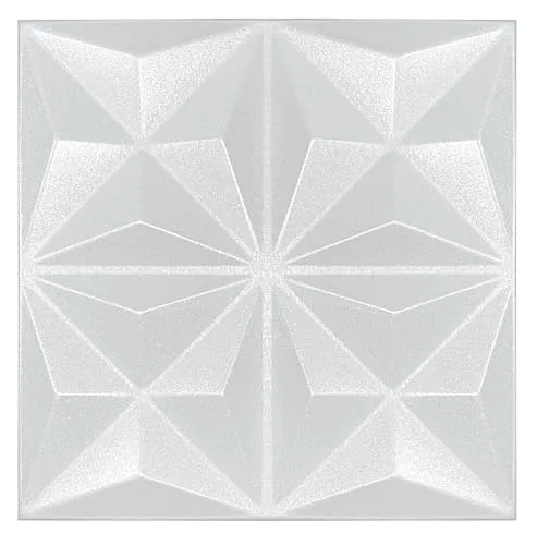 3D Paneele Polystyrol XPS Styropor – Moderne Wandverkleidung & Deckenpaneele – Wandpaneelen Leicht Flexibel - 50x50cm / ‎‎4m² - 16 Stück (Weiß 01)