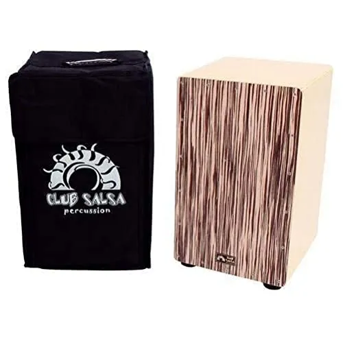 Gewa Cajon - Echtholz Percussion Instrument - Korpus aus Echtholz mit Zebrano Design, voller Sound durch verstellbare Saiten, inklusive Stimmschlüssel und praktischer Tragetasche für unterwegs.