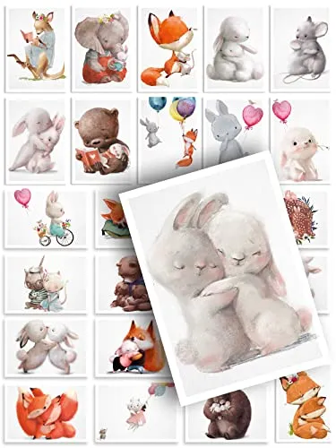 24er Set Postkarten mit Herz: Liebe Freundschaft Love, Grußkarten für Freunde & Freundin, zum Geburtstag als Geschenk, Kreatives Hochzeitsgeschenk, Postkarten Hochzeitsspiel, Romantische Karten DIN A6