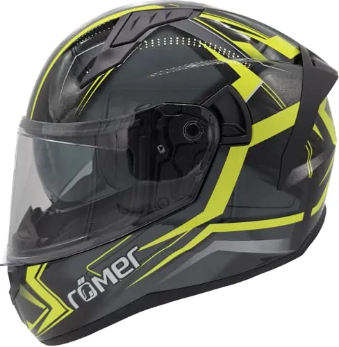 Roemer Motorradhelm mit integriertem Sonnenvisier, ECE Integralhelm mit Sonnenblende, Mopedhelm