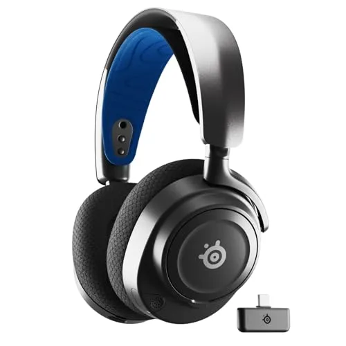 Steelseries Arctis Nova 7P für PS5/PS4 - Hochwertiges Gaming-Headset mit 360° Surround-Sound, 38 Stunden Akkulaufzeit und Noise-Cancelling-Mikrofon