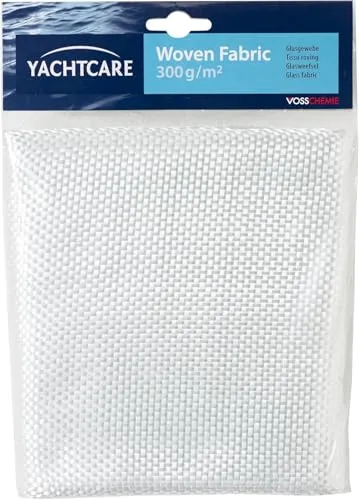 Yachtcare Glasgewebe - Flächengewicht 300G/M² - Weiß | Inhalt 1M² | Hochwertiges Verstärkungsmittel für Reparaturen mit Polyesterharz und Epoxidharz