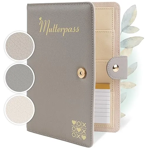 TWIVEE - Mutterpasshülle - Organizer mit Magnetverschluss - Mutter-Kind-Pass - Deutscher Mutterpass - Inkl. Notizblock und 8 Fächern