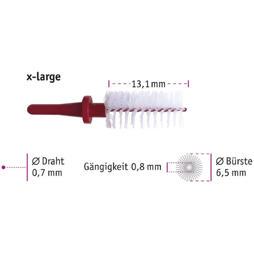 Hager & Werken GmbH & Co. KG miradent Pic-Brush Ersatzbürsten, 6er, x-large bordeaux