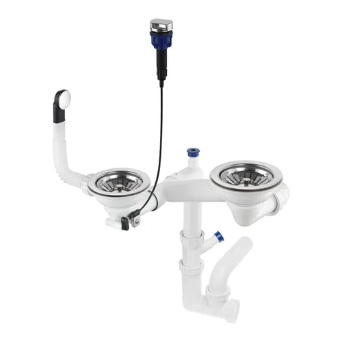 GRANMASTER Automatischer 2-Kammer Raumsparsiphon für Küchenspülen